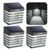 LITOM LED Solar Zaunleuchten, 2 Beleuchtungsmodi, IP65 wasserdicht, Smart Side Button für Garten, Terrassen & Haustür