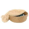 Fluffee Katzenbett mit Decke, Korb Typha Orientalis, für Haustiere bis 15 kg