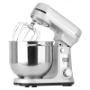 BioloMix BM601 1200 W Küchenstandmixer mit Schneebesen, Kneter, 6 l Fassungsvermögen, Edelstahlschüssel – Silber