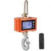 VEVOR Wildwaage Digital 1 000 KG, Hängewaage Digital mit Hohe Genauigkeit, Elektronische Kranwaage Digitale Haken, Mini Tragbare Hängewaage LCD Anzeige für Koffer, Fischerei, Jagd im Freien(Orange)