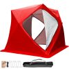 VEVOR 3 Person Ice Fishing Shelter Zelt 210D Oxford Gewebe tragbare Ice Shelter Starke Verdicken wasserdichte Ice Fish Shelter für Freien Angeln(Rot)