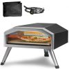 VEVOR Tragbarer Pizzaofen Outdoor 330 mm, Gas Pizzaofen, Edelstahl Pizzaofen, Max. 540 ℃ Reduktionsventil & Pizzastein & Tragetasche –  Premium Pizza Backofen für Garten