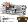 VEVOR Metalldrehmaschine 17,8×40,6cm Drehbank Metall 50-2500U/min Tischdrehbank Tischdrehmaschine 800W 9x metrische (von 0,5 bis 3 mm) 10x zöllige (von 10 bis 44 TPI) Gewinde MT5 Spindelkonus