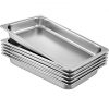 VEVOR Edelstahl Behälter 6 Stück, Speisebehälter Essens Behälter mit Deckel, Antihaft Teller, 537 x 330 x 65 mm kommerzieller Warmhaltebehälter für Speisen, Torten, Aufläufe, Hotelpfanne