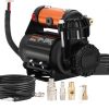 VEVOR 12V Auto-Kompressor 150PSI Luftkompressor 3,5CFM(100L/Min) Auto Reifenfüller mit Wärmeschutz Luftpumpe inkl. 3m Netzkabel und 5,5m Luftschlauch Ideal für LKW SUV RV Schlauchboote usw.