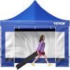 VEVOR Pavillon faltbar 3x3m Faltpavillon 240g PVC-beschichtetes Polyester Pop-Up-Pavillon 1,95-2,13m Einstellbar Partyzelt Festzelt Strandzelt Blau für Hochzeiten oder andere kommerzielle Aktivitäten