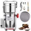 VEVOR Tragbare Getreidemühle 700 g Schleifmaschine 1500 W, Multifunktion-Küchenmühle Edelstahl Mühle, Pulvermaschine Timing-Trockenmühle für Kräuter / Gewürze / Getreide usw. inkl. Klingen & Bürsten
