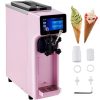 VEVOR Kommerzielle Softeismaschine, 10-20 L pro Stunde Produktion Rosa Speiseeisbereiter LCD-Bildschirm, 1000 W Eiscrememaschine mit 4,5 L Trichter, 550 x 210 x 680 mm Softeismaschine Desktop