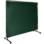 VEVOR vinyl schweißvorhang 183 cm x 244 cm Schweißvorhang grün Schweißen Vorhang mit Gestell schwer entflammbares Vinyl