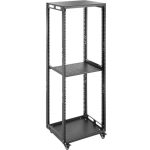 VEVOR Open Frame Server Rack 27U, 4 Pfosten Server Rack, Schwarz,19-Zoll Serverschrank (27HE, Laborgestell, Tiefenverstellbar, Tragfähigkeit 180 kg), für verschiedenen Szenarien