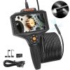 VEVOR Endoskopkamera Dreifachlinse 5″ IPS-Bildschirm 854×480 Inspektionskamera 5m Kabel Rohrkamera 5000mAh Akku für 5-6Std. Kanalkamera IP67 Endoskop 180°Drehbar Automotoren Abwasserkanäle HVAC-Kanäle