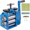 VEVOR Kombination Walzwerk 112 x 48mm Kombinationswalzwerk, Handwalzwerk Maschine, Schmuckwalzwerk mit Vier Formen Guter Verschleißfestigkeit Tablettierung für Schmuck Design und Reparatur 17,3kg