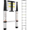 VEVOR 3,2M Teleskopleiter Rutschfester Klappleiter 48×9,5×76,5cm Stehleiter Ein-Knopf-Rückzug Mehrzweckleiter Aluminiumlegierung 170kg Belastbarkeit Ideal für Hausreparaturen Dekoration Wandanstriche