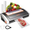 VEVOR Kommerzielles Vakuumiergerät Vakuumierer 130 W, 80 Kpa Tragbare Gewerbevakuumierer 30 cm x 2,5 mm inkl. 2 Vakuumbeutelrollen, Schaumstoffdichtung Profi Fleisch, Obst, Gemüse, Nüsse, Brot usw.