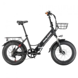 PHILODO H4 Faltbares Step-Thru-Elektrofahrrad Cargo Elektrofahrrad Mit 20 Zoll Fettreifen 48 V 13 Ah Akku und 250 W-Motor