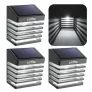 LITOM LED Solar Zaunleuchten, 2 Beleuchtungsmodi, IP65 wasserdicht, Smart Side Button für Garten, Terrassen & Haustür