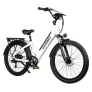 Samebike RS-A01 26*3“ Reifen Elektrofahrrad mit Gepäckträger, 750W Motor mit 70N.m, 48V 14Ah Batterie – Weiß