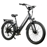 Samebike RS-A01 mit 26*3“ Reifen Elektrofahrrad mit Gepäckträger, 750W Motor mit 70N.m, 48V 14Ah Batterie – Schwarz