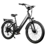 Samebike RS-A01 mit 26*3“ Reifen Elektrofahrrad mit Gepäckträger, 750W Motor mit 70N.m, 48V 14Ah Batterie – Schwarz