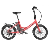 FAFREES F20 Leichter 20*1.95“ Reifen faltbar City-Elektrofahrrad, 48V 250W Motor, 14.5Ah Batterie – Rot