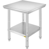 VEVOR Edelstahl Arbeitstisch 60 cm x 60 cm Essenszubereitung für die Zubereitung von Mahlzeiten, Nähen, Waschen, Basteln, Garagennutzung usw.