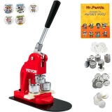 VEVOR Buttonmaschine Knopfmachermaschine 32 mm, Badge Punch Press 500 Stk. Blechdeckel, DIY Badge Press Machine Button Badge Maker für Personalisiertes Abzeichen inkl. Zauberbuch & Kreisschneider