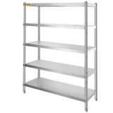 VEVOR 12.2 x 47 x 18.3cm Küchenregal Standregal 6 Böden Edelstahlregal Gastro Schwelastregal 150 KG Lagerregal