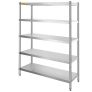 VEVOR 12.2 x 47 x 18.3cm Küchenregal Standregal 6 Böden Edelstahlregal Gastro Schwelastregal 150 KG Lagerregal