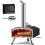 VEVOR Tragbarer Pizzaofen Outdoor 304,8 mm, Gas Holzpellets Holzkohle Pizzaofen, Edelstahl Pizzaofen, Max. 540 ℃ Holzpelletsschaufel & Pizzastein & Tragetasche –  Premium Pizza Holzofen für Garten
