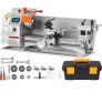 VEVOR Metalldrehmaschine 17,8×40,6cm Drehbank Metall 50-2500U/min Tischdrehbank Tischdrehmaschine 800W 9x metrische (von 0,5 bis 3 mm) 10x zöllige (von 10 bis 44 TPI) Gewinde MT5 Spindelkonus