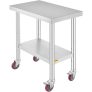VEVOR Arbeitstisch 30″ x 18″ x 34″ Edelstahl Catering Arbeitstisch etwas 150 kg für Belastbarkeit Lebensmittel Zubereitungstisch Gewerbliche Arbeitstisch für Küche Bar Restaurantar 4 verstellbare Füße