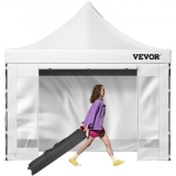 VEVOR Pavillon faltbar 3x3m Faltpavillon 240g PVC-beschichtetes Polyester Pop-Up-Pavillon 1,95-2,13m Einstellbar Partyzelt Festzelt Strandzelt Weiß für Hochzeiten oder andere kommerzielle Aktivitäten