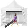 VEVOR Pavillon faltbar 3x3m Faltpavillon 240g PVC-beschichtetes Polyester Pop-Up-Pavillon 1,95-2,13m Einstellbar Partyzelt Festzelt Strandzelt Weiß für Hochzeiten oder andere kommerzielle Aktivitäten