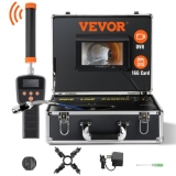 VEVOR 7″ Rohrkamera 30m Industrie Inspektionskamera 1000TVL Endoskop Kanalkamera 16GB SD-Karte 512Hz Ortungsgerät 480P Farbmonitor DVR 4500mAh Lithium Akku 6 Std. Dauerbetrieb inkl. Transportkoffer