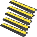 VEVOR Rampe de Protection Kabeldurchführung für Kabeldurchführungen auf Boden; PVC / Gummi, für Modulares Kabel, Traglast: 4989 kg, für Büro / Büro / Spielfelder, 101 x 24,5 x 5 cm