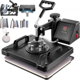 VEVOR Transferpresse 8 in 1 Heißpresse Maschine 38x30cm T-shirt Presse Maschine Hitzepresse Maschine DIY Heat Press mit Digitaler LED-Temperatur- und Zeitcontroller
