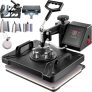 VEVOR Transferpresse 8 in 1 Heißpresse Maschine 38x30cm T-shirt Presse Maschine Hitzepresse Maschine DIY Heat Press mit Digitaler LED-Temperatur- und Zeitcontroller