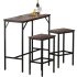 VEVOR Bartisch mit Barhocker Set, Essgruppe, Stehtisch (1200 x 600 x 900 mm) mit 2 Barhockern (je 400 x 300 x 650 mm), Industrie-Design, für Esszimmer, Wohnzimmer, Vintagebraun Tresentisch
