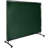 VEVOR vinyl schweißvorhang 183 cm x 244 cm Schweißvorhang grün Schweißen Vorhang mit Gestell schwer entflammbares Vinyl