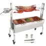 VEVOR Spanferkelgrill Lammgrill 117 cm, 41 kg Edelstahl Drehspieß 4-stufig höhenverstellbar, 50 W 2 in 1 BBQ-Rotisserie-Grill inkl. Gewürzdose & Reinigungsbürste & Griff Elektrogrill Beweglich