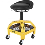 VEVOR Werkstatthocker, 136 kg belastbar, rollender Garagenhocker, 61-73 cm Höhe, Mechanikerstuhl, Kissen 29 x 34 cm, mobiler Arbeitsstuhl mit 5 360° Rollen & Bremse & Werkzeugablage
