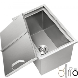 VEVOR 304 Edelstahl 45QT Eiswürfeleimer Kühlbox Bierkühler Getränkebox Thermobox