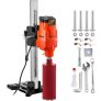 VEVOR Diamantkernbohrmaschine 4800 W Kernlochbohrmaschine 500 U/min Drehbar-Basis Betonkernbohrer 305 mm, Einlass aus reinem Kupfer, rostfrei langlebig und hohe Effizienz für Installationsbereiche