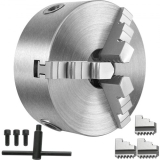 VEVOR 3 Backen Backenfutter 160 mm Durchmesser, Dreibackenfutter zwei Backensätzen, Hochpräzises Drehbankfutter, Selbst Zentrierendes Spannfutter mit Präzisions-Kegelrad, für Drehmaschine