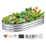 VEVOR Hochbeet Pflanzkübel Blumenkasten Garten Pflanzkasten Terrassen Gemüsebeet Gartenbeet Pflanzbeet Silber 180x90x30cm verzinktem Metall ideal für den Anbau von Gemüse Obst Kräutern usw.