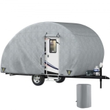 VEVOR Reiseanhänger Abdeckung Wohnwagen Schutzhülle Abdeckplane wasserdicht atmungsaktiv Vliesstoff Teardrop Anhängerabdeckung 400x83x190 cm für 8-10 Fuß Wohnmobil AllwetterKonservierung