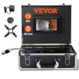 VEVOR Profi 7″ 480p-Rohrkamera 40m Kanalkamera Endoskop 1000TVL Inspektionskamera 130° Betrachtungswinkel 25mm Kameradurchmesser 4500 mAh-Akku für 6 Stunden Endoskopkamera Rohr DVR-&Fotoaufnahme