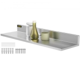 VEVOR Wandregal aus Edelstahl, 21,4 x 76,2 cm, 20 kg Tragkraft, strapazierfähig, kommerzielle Wandmontage, Regal mit Spritzschutz für Restaurant, Zuhause, Küche, Hotel, Waschküche, Bar (1 Stück)