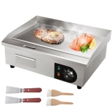 VEVOR Gastronomie Elektro Bratplatte Griddleplatte 1600W Edelstahl 54x30x1cm