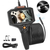 VEVOR Endoskopkamera Dreifachlinse 5″ IPS-Bildschirm 854×480 Inspektionskamera 5m Kabel Rohrkamera 5000mAh Akku für 5-6Std. Kanalkamera IP67 Endoskop 180°Drehbar Automotoren Abwasserkanäle HVAC-Kanäle